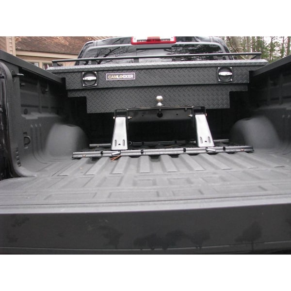 63in Low Profile Crossover Truck Tool Box Notched, Rail, Matte Black Aluminum